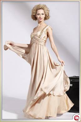 2012 Single Shoulder Pleat Embellished Floor-length Formal Dress