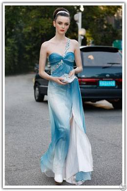 Deep V-neck Floral Embellished Fashion Formal Dress