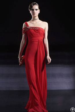 Rhinestone Embellished Pleated Fashion Formal Dress