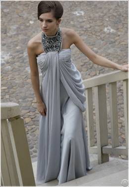 Sequins Embellished Pleated Fashion Formal Dress
