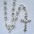 Silver Plastic Rosary Prayer Beads Catholic Necklace Religious Jewelry