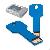 8gb Blue Key Shaped Usb Alu Flash Memory