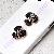 Black Enamel Rhinestone Pistil Flower Cabochon Phone Cover Ornament