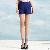 Elegant High Quality Brief Pocket Women Shorts Sapphire Blue Light Brown