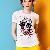 Newly Skull Printed Round Collar Women T Shirt White