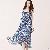 Western Printed Gallus Sand Vocation Dresses For Women Blue