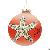 Frosted Orange Glitter Sea Life Christmas Glass Ball For Hanging Decoration