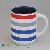 Custom Short 15oz Striped Fancy Ceramic Coffee Mugs