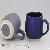 Gray Large Belly Ceramic Coffee Mug With Primary Color Base