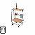 Wooden Board Two Tier Foldable Trolley With Wine Rack