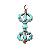 Tibetan Buddhist Turquoise Coral And Sterling Silver Double Dorje Pendant