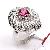 Sell Rhodium Plated Sterling Silver Natural Tourmaline Ring, Gemstone Jewelry, Fashion Jewelry