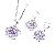 Sell Rhodium Plated Brass Cubic Zirconia Jewelry Set, Different Semi-precious Stone Are Available