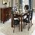 Leather Chair Dining Set Table With Glass On Top Teak Mahogany Indoor Furniture