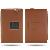 Snap Fastener Flip Leather Case Pouch With Magnetic Kickstand Brown