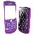 Matte Housing Faceplate Cover With Keypad / Metal Star Battery Cover Purple For Blackberry Bold