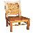 Teak Dining Chair Leaf Carving